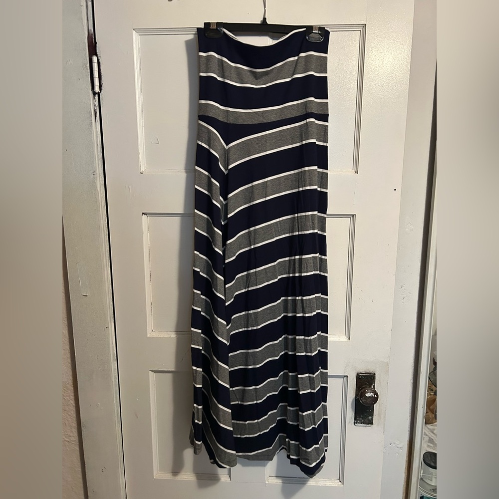 GAP Navy and Gray Striped Dress